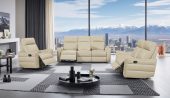 Living Room Furniture Sofas Loveseats and Chairs 3517 Cream w/ manual recliners